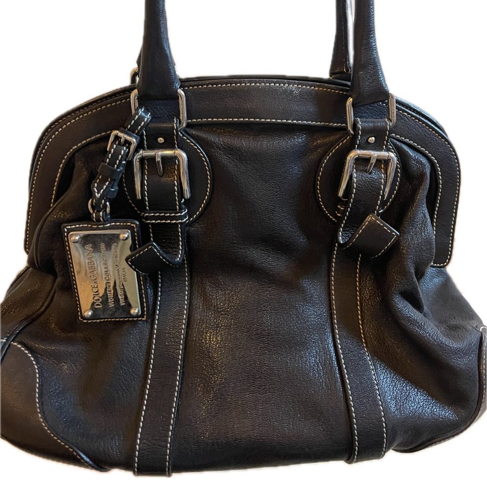 DOLCE & GABBANA black leather MISS ROMANTIQUE Shoulder Bag